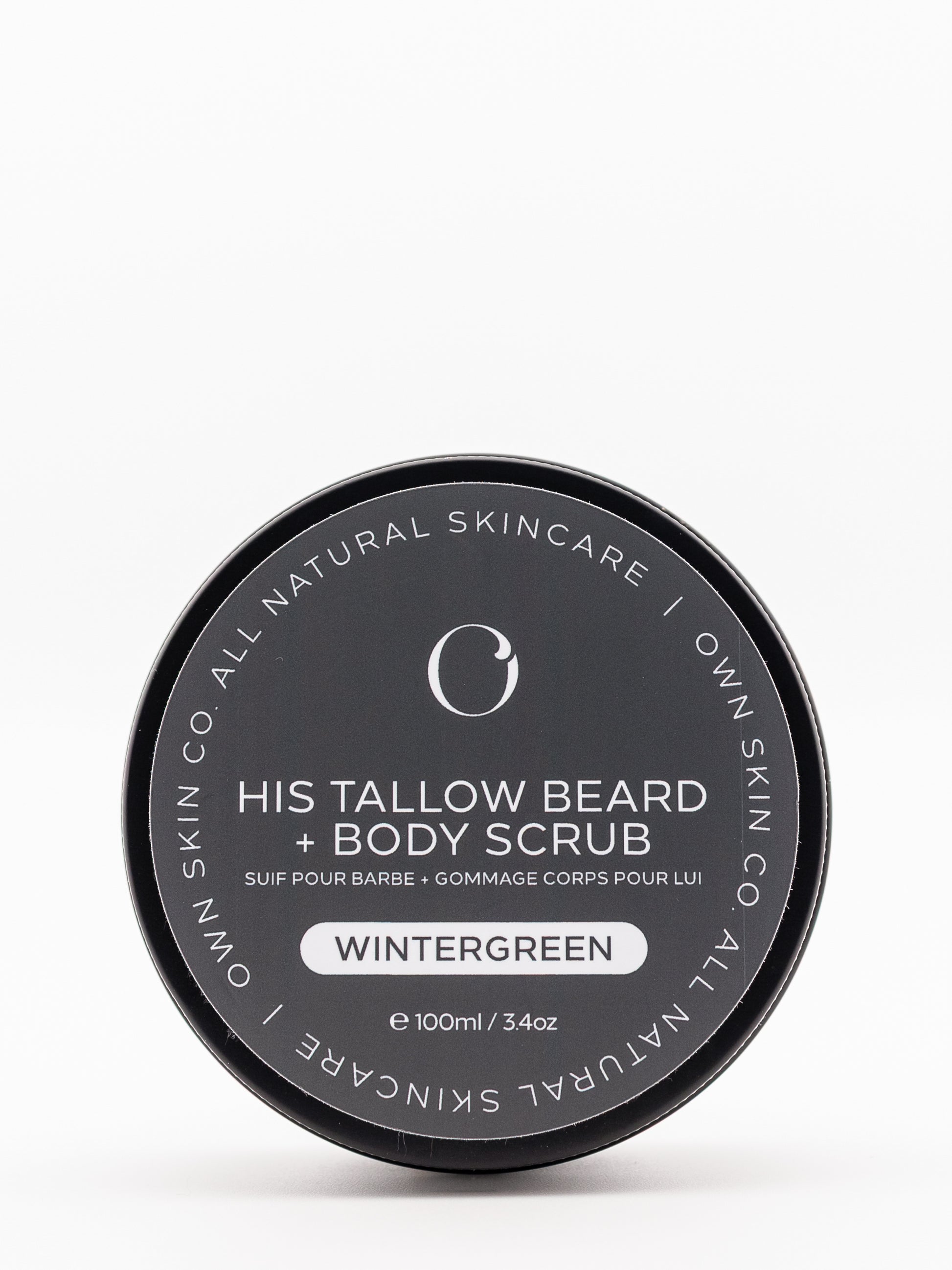 Men's beef tallow beard and body scrub for dry skin, flaky skin, beard flakes