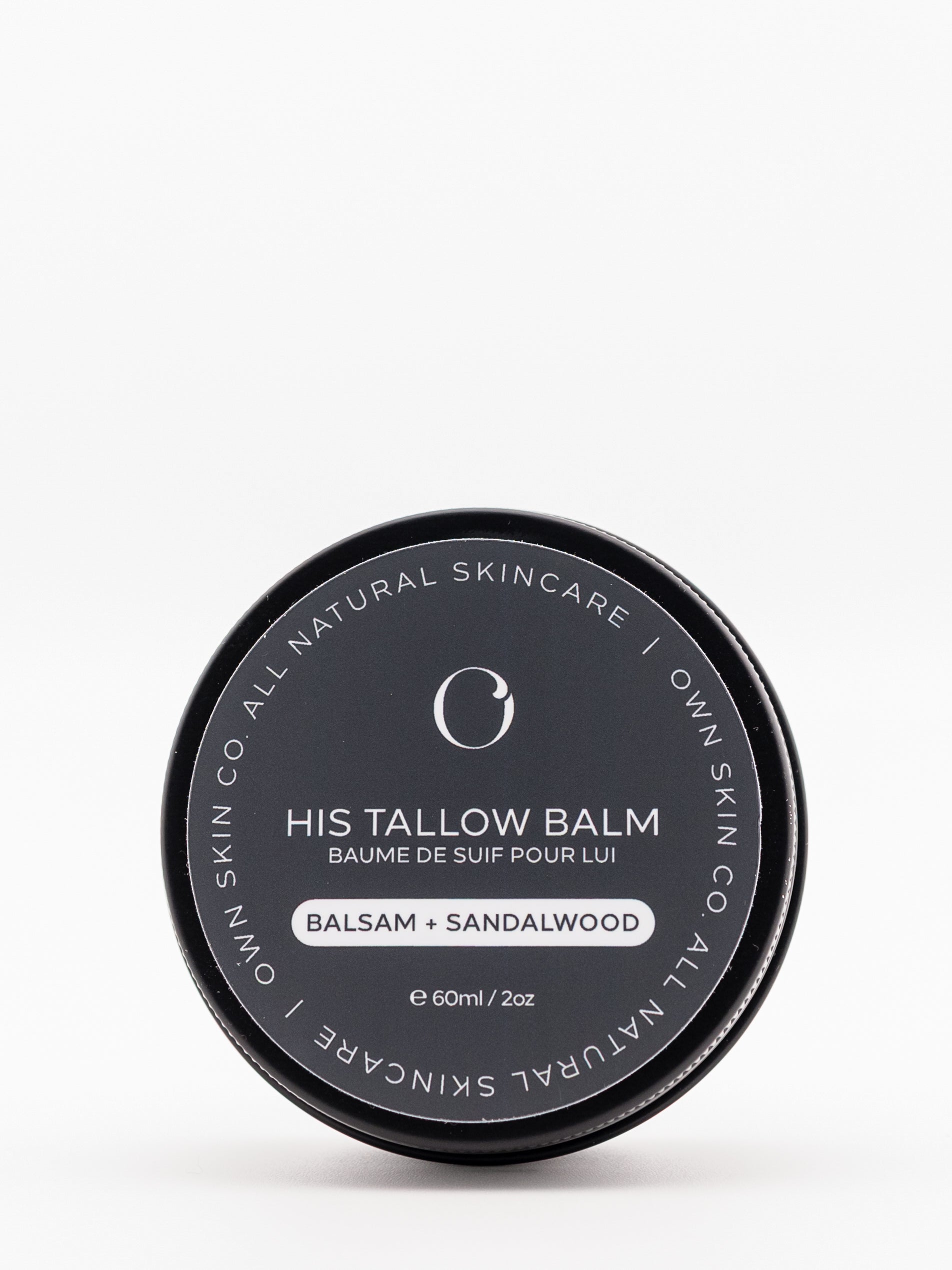Men's beef tallow skincare balsam and sandalwood tallow face and aftershave balm