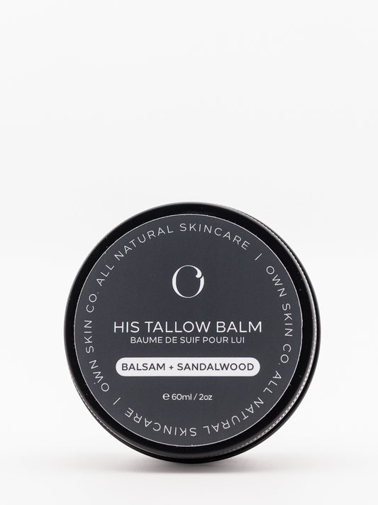 Men's beef tallow skincare balsam and sandalwood tallow face and aftershave balm