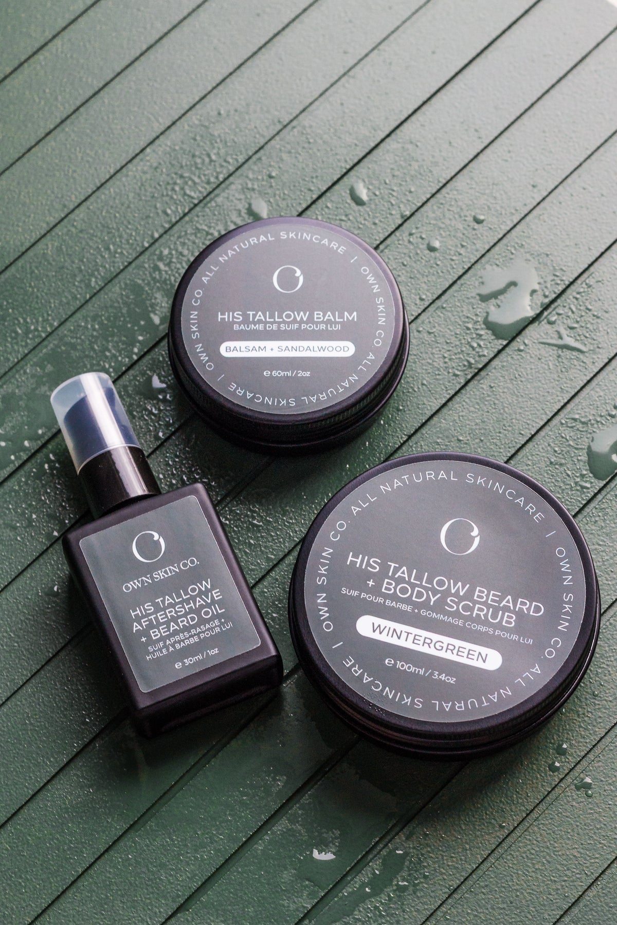 Men's Tallow Skincare Trio Made In Canada Natural Skincare For Men