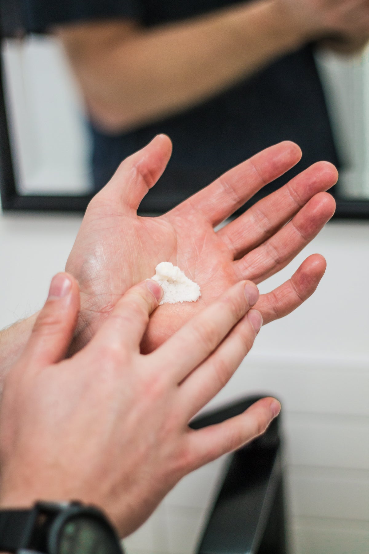 Tallow Scrub Texture In Men's Hand