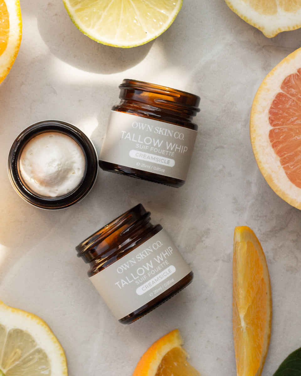Citrus creamsicle whipped beef tallow moisturizer for skin