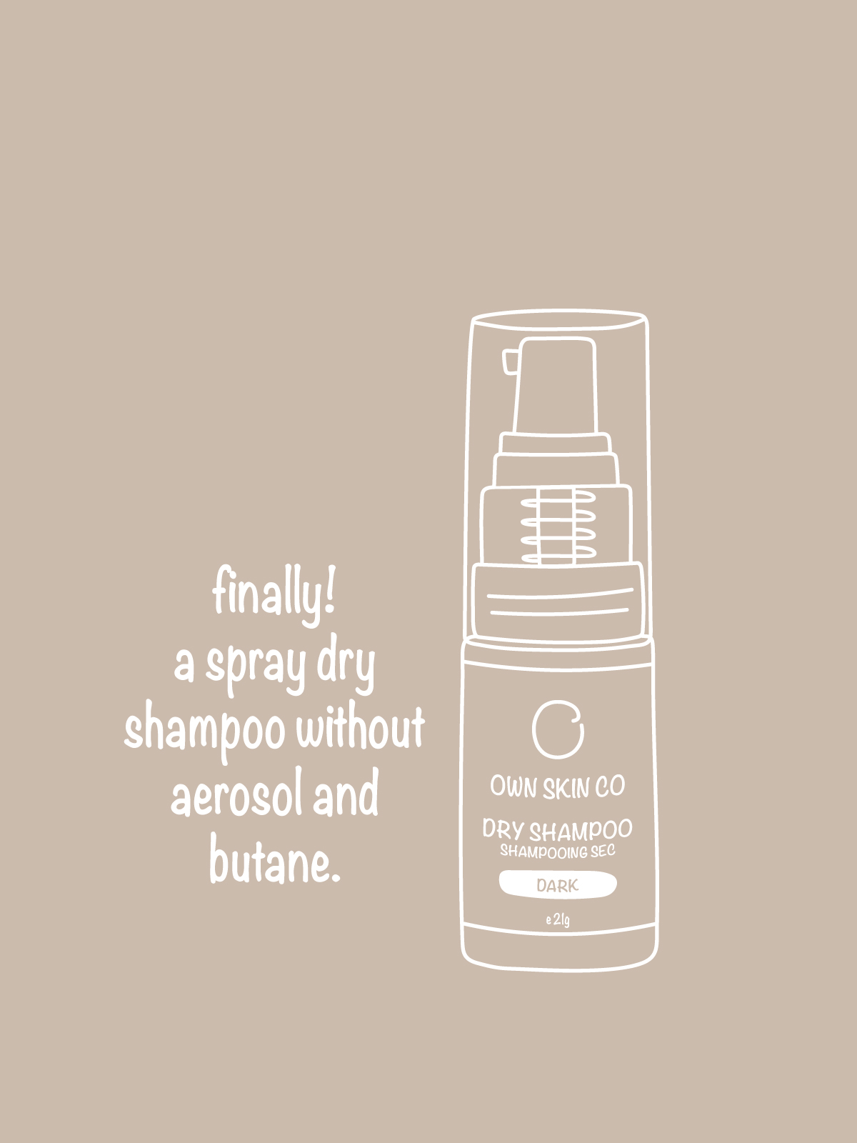 Moving Cartoon Natural Dry Shampoo powder container spraying toxin-free powder volumizing dry shampoo