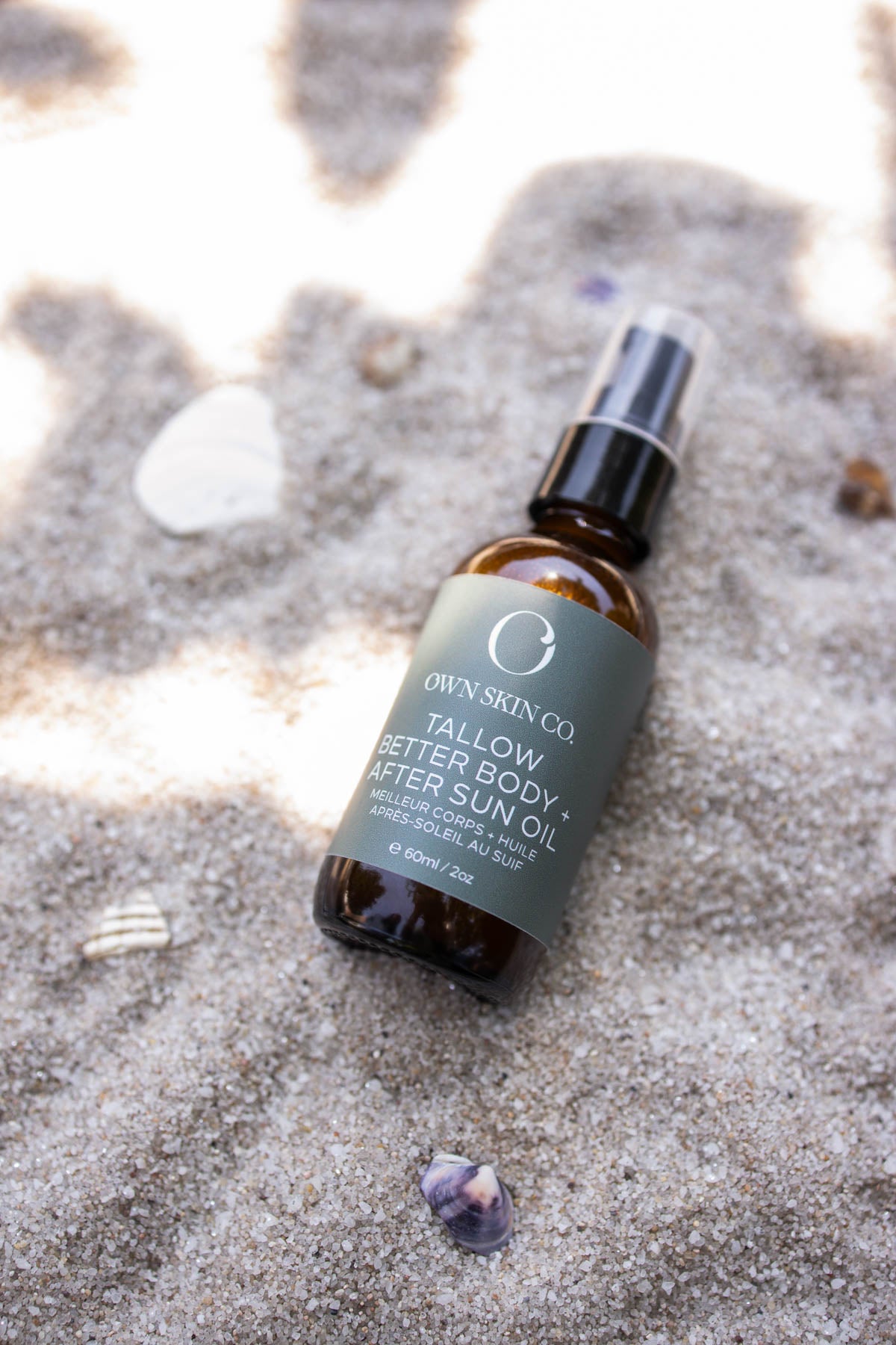 Soothing and healing tallow body oil for sunburn