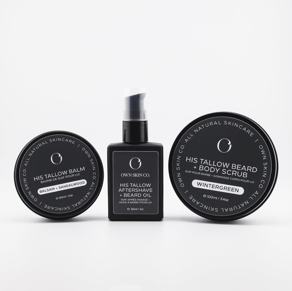 Men's Tallow Set For Skin, Skincare Set With beard Oil, Beard Scrub, Tallow Balm. Tallow for skin, Tallow For Skin For Men