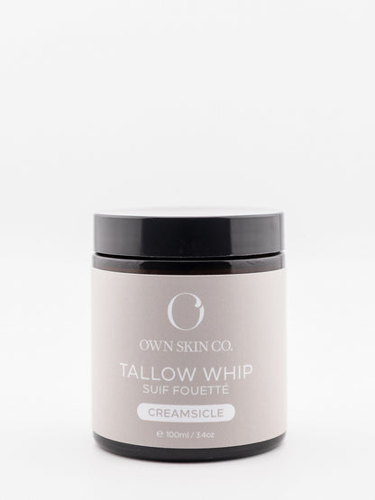 Citrus Creamsicle whipped beef tallow skincare, made in British Columbia!