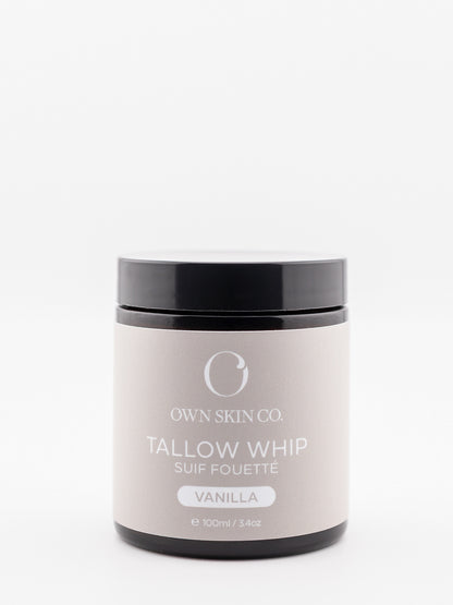 Vanilla whipped beef tallow face cream made in Canada