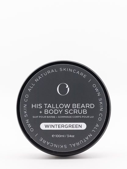 Men's Beef Tallow Beard And Body Scrub Wintergreen