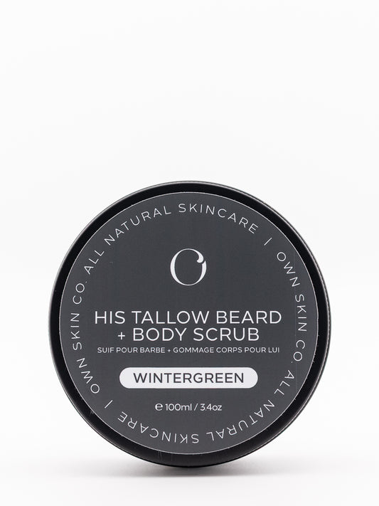Men's Beef Tallow Beard And Body Scrub Wintergreen