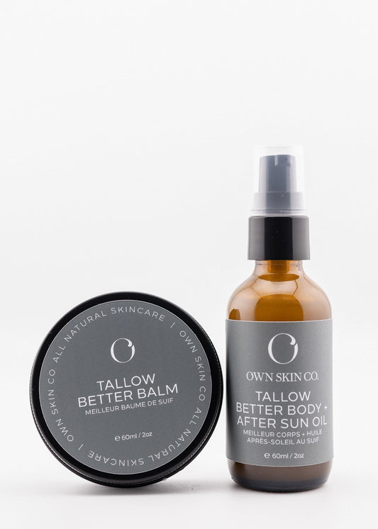 Beef Tallow Skincare Set for Eczema, Psoriasis. After Sun Oil with Beef Tallow