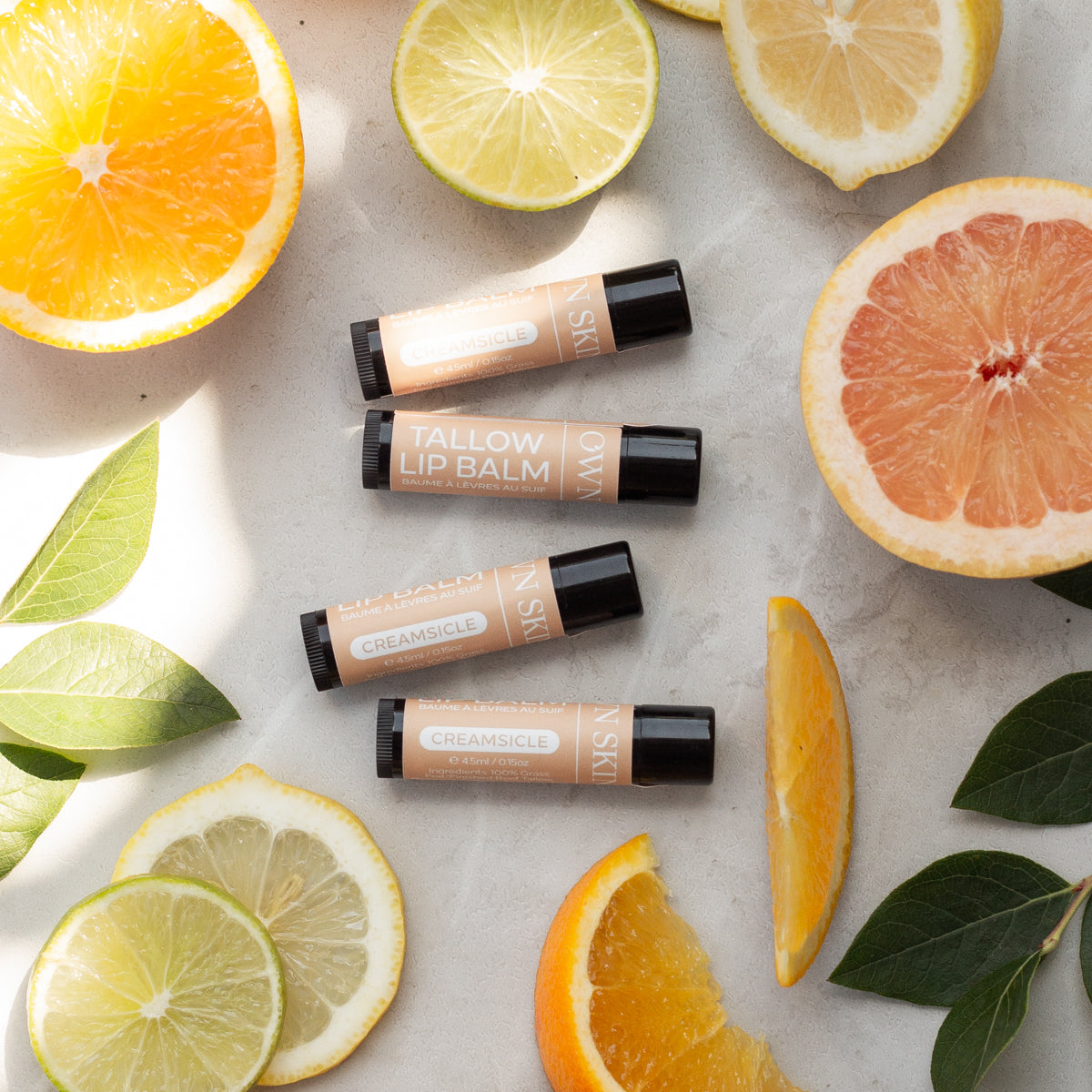 Citrus Creamsicle Tallow Lip Balms Canada