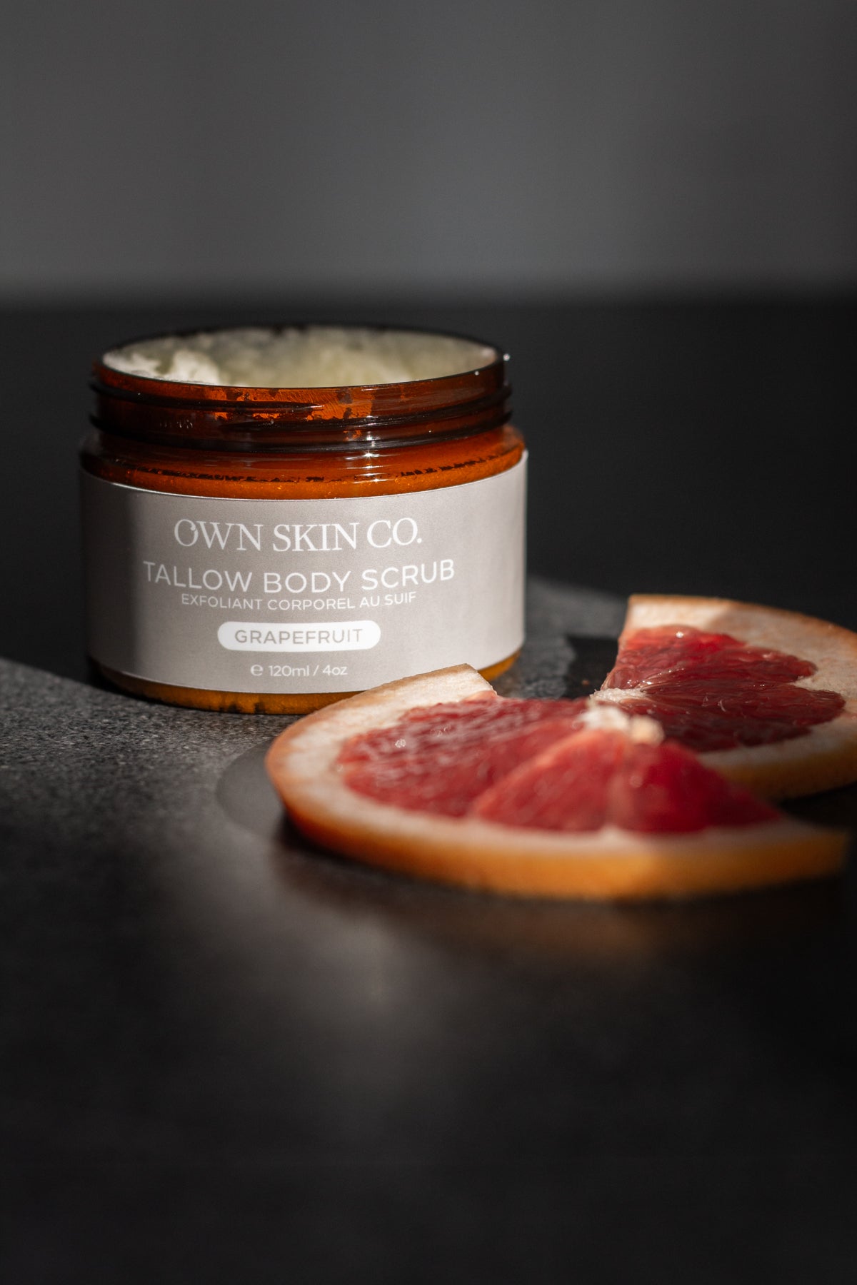 Grapefruit Tallow Body Scrub Jar From Canada