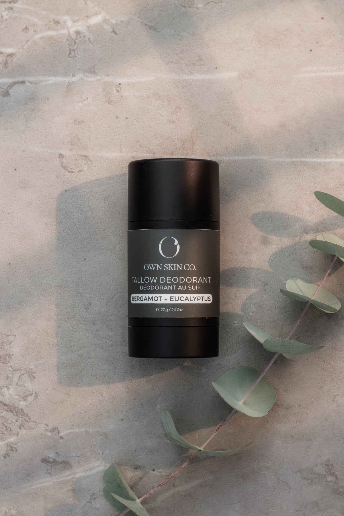 Own skin co bergamot and eucalyptus natural aluminum free tallow deodorant