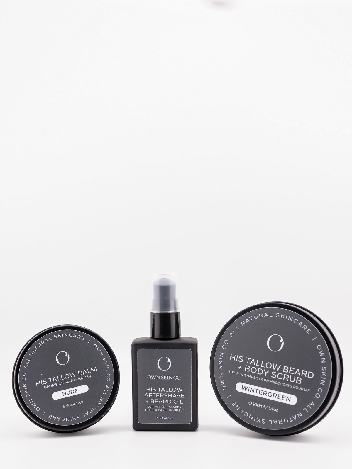 Natural men's beef tallow skincare set unscented