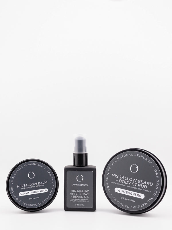 Men's Beef Tallow Skincare Set. Men's skincare in Sandalwood